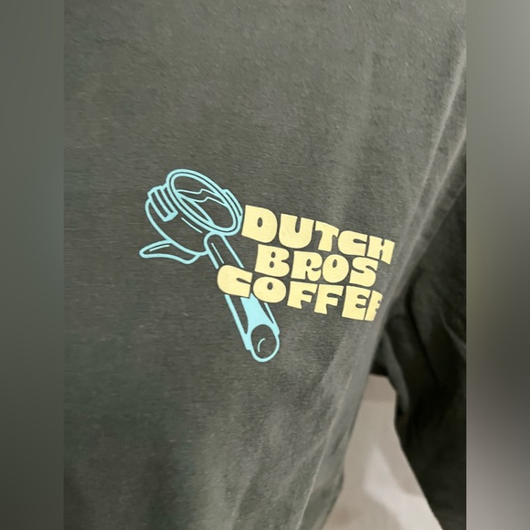 NWT Olive Green Dutch Bros Shirt - Picture 2 of 7